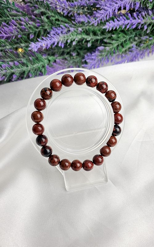Elastic Bracelet in Mahogany Obsidian (8mm)