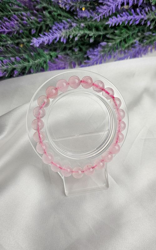 Elastic Bracelet in Rose Quartz (8mm)