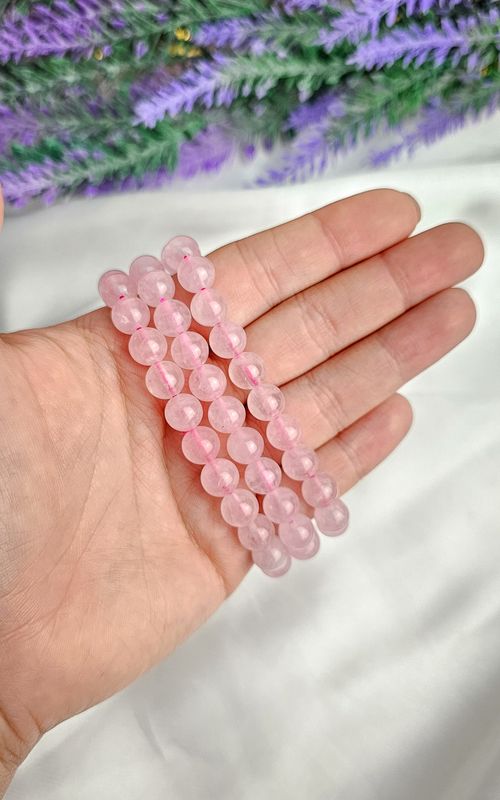 Elastic Bracelet in Rose Quartz (8mm)