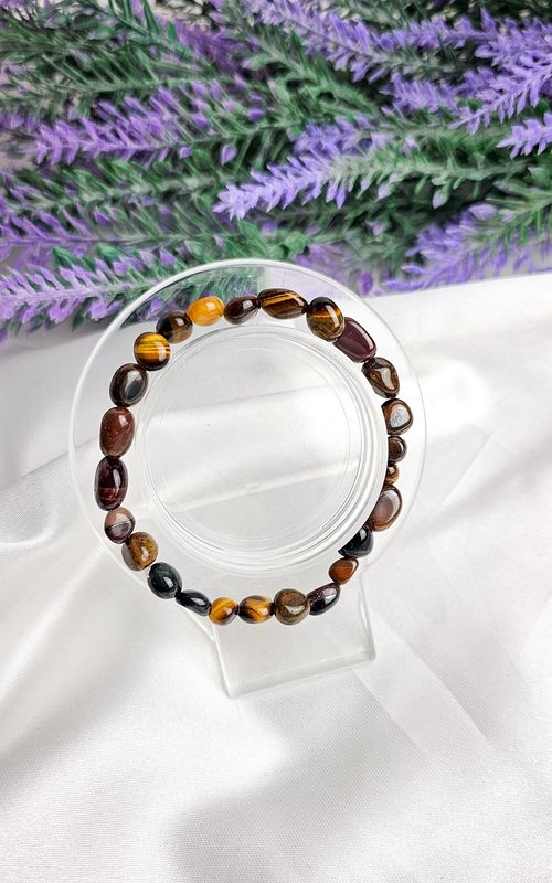 Elastic Bracelet NUGGET in Tiger Eye Mix
