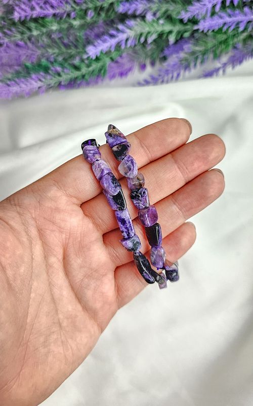 Elastic Bracelet NUGGET in Charoite