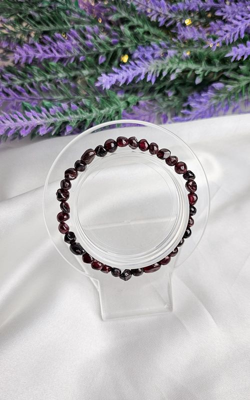 Elastic Bracelet NUGGET in Garnet