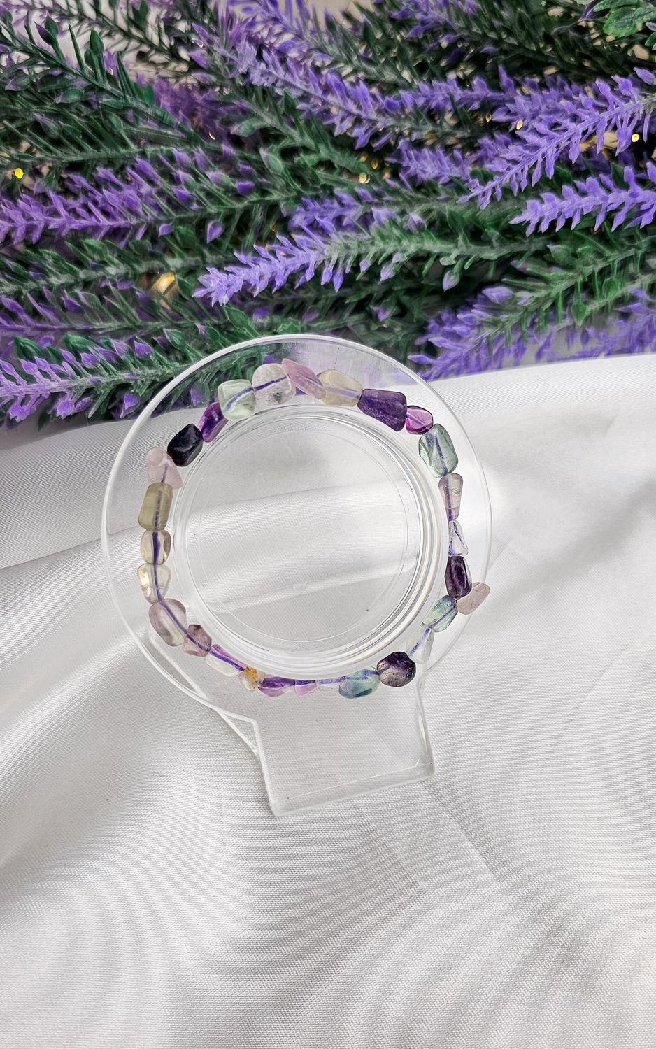 Elastic Bracelet NUGGET in Fluorite