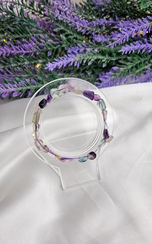Elastic Bracelet NUGGET in Fluorite