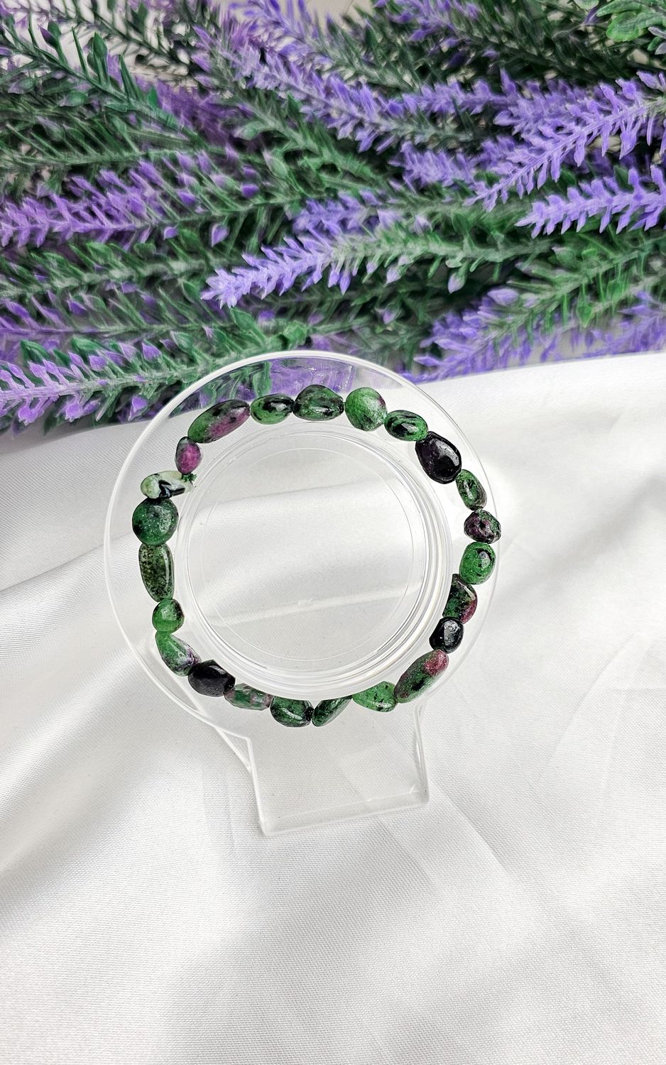 Elastic Bracelet NUGGET in Ruby-Zoisite
