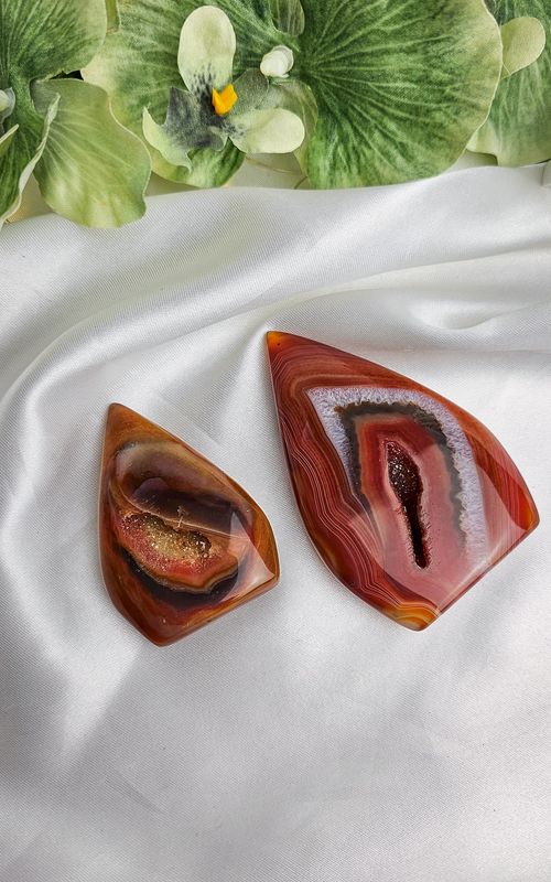 Carnelian Druzy Agate Flame