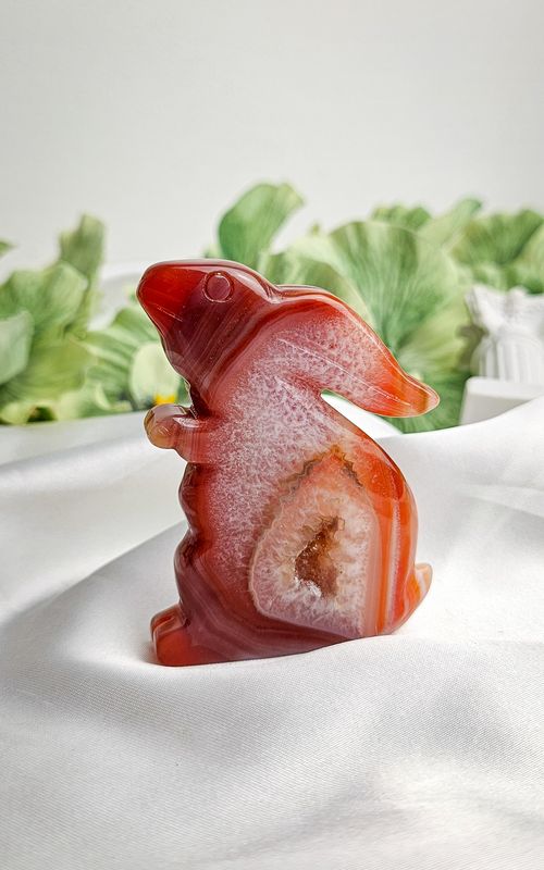 Carnelian Druzy Agate Rabbit