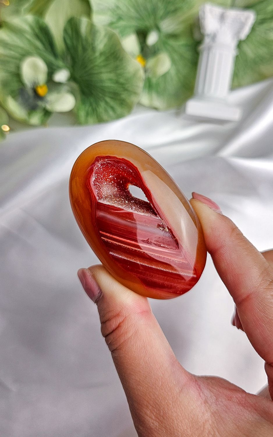 Carnelian Druzy Agate Palmstone (Big)