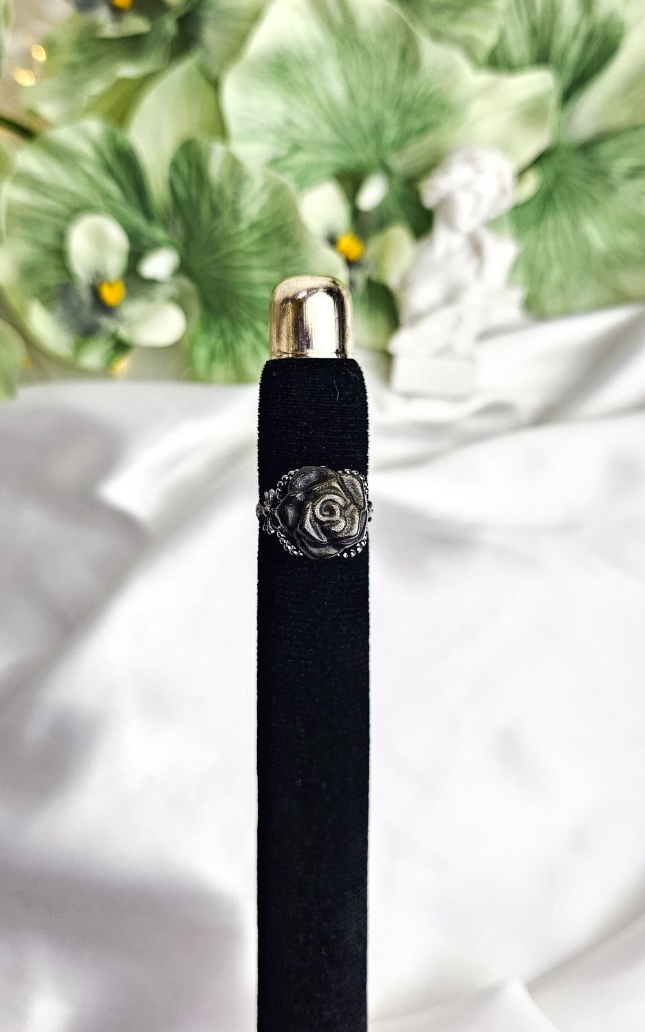 Adjustable Ring with Rose in Golden Obsidian (FROM SIZE 12)
