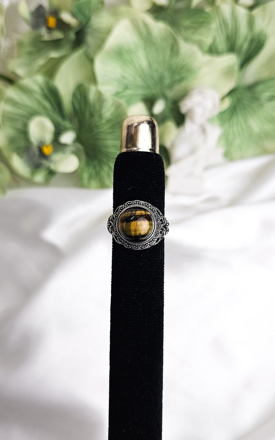 Adjustable Etnic Ring in Tiger Eye (FROM SIZE 16)