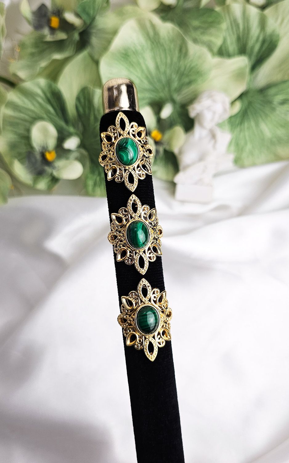 Adjustable Boho Ring in Malachite (FROM SIZE 14)