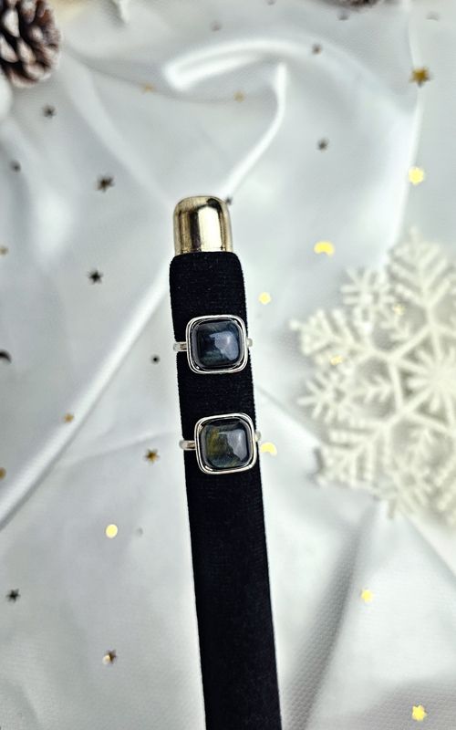 Adjustable Ring in Blue Tiger Eye (FROM SIZE 12)