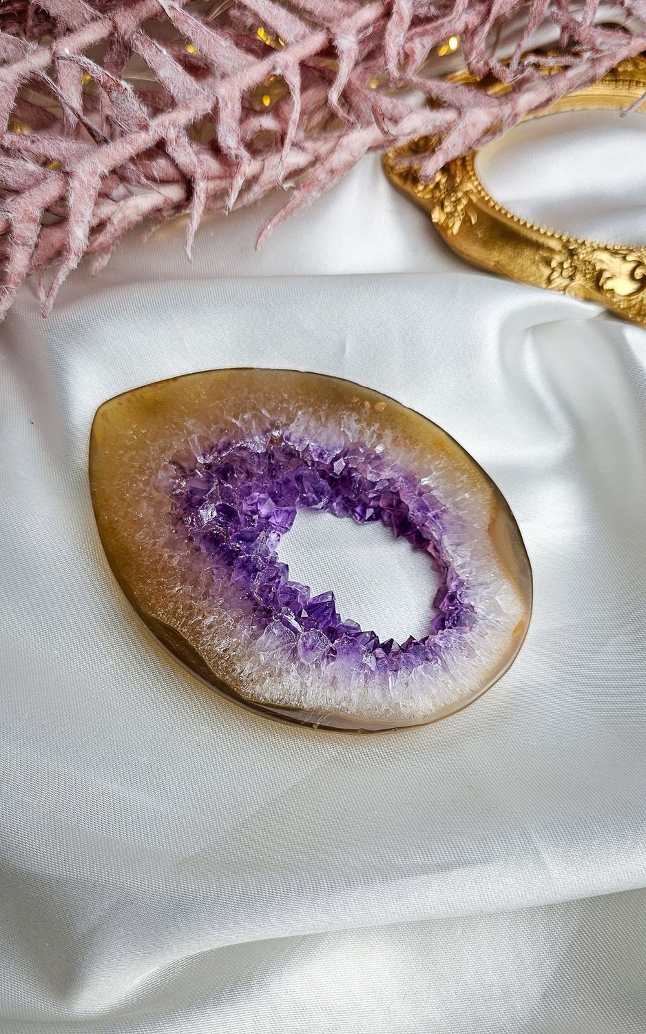 Agate and Amethyst Slab