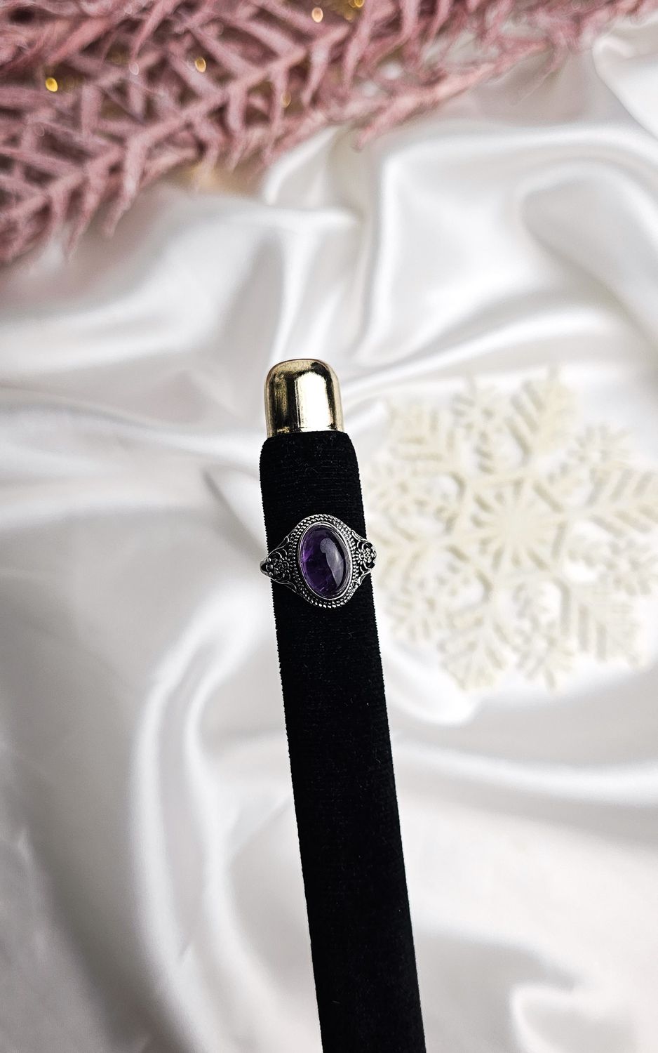 Adjustable Etnic Ring in Amethyst (FROM SIZE 16)