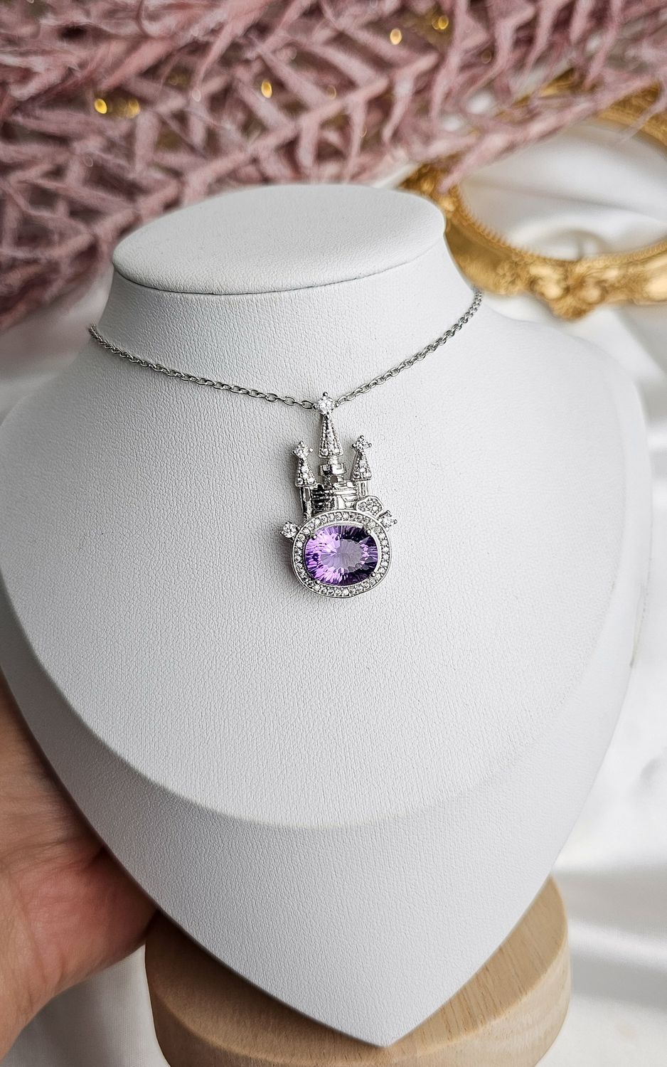 Necklace with Castle in Amethyst