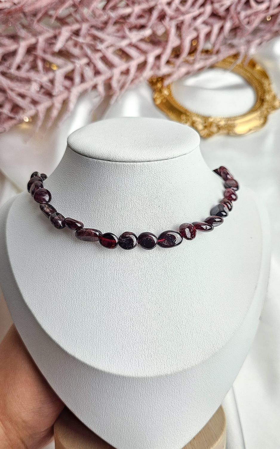 Necklace with Nuggets - (Choose Stone)