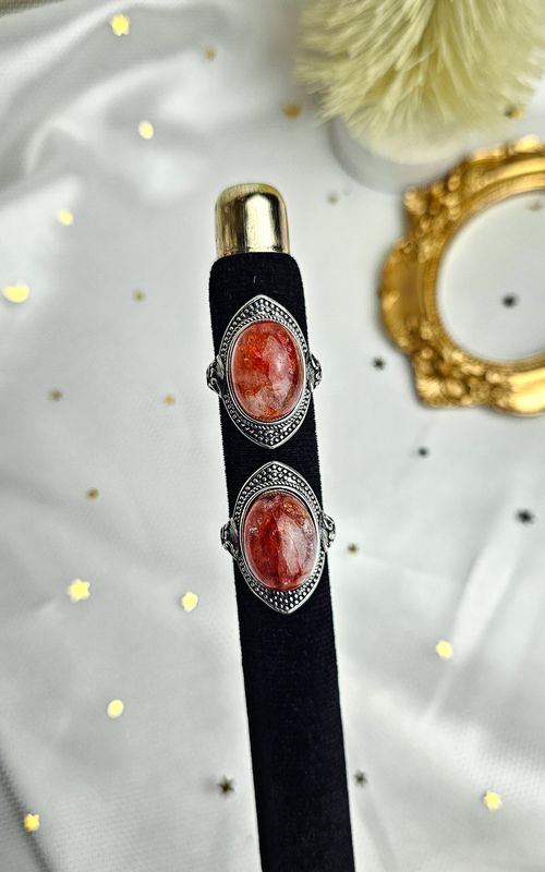 Adjustable Boho Ring in Fire Quartz (FROM SIZE 16)