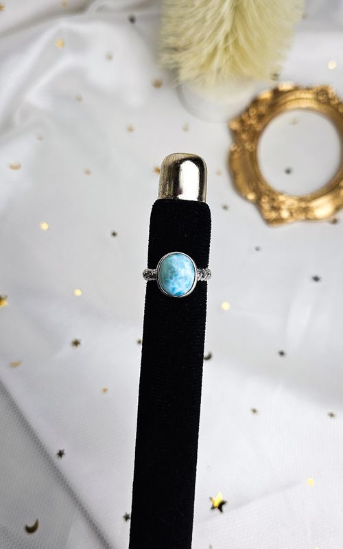 Adjustable Ring in Larimar n.1 (FROM SIZE 11)