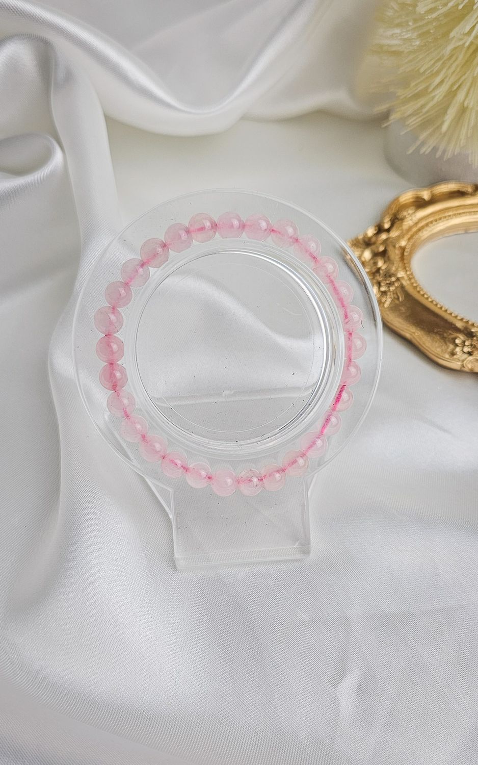 Elastic Bracelet in Rose Quartz (6mm)