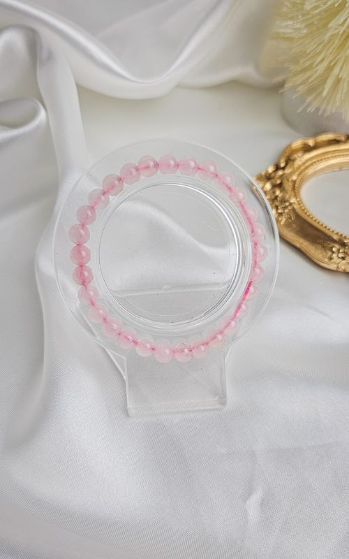 Elastic Bracelet in Rose Quartz (6mm)