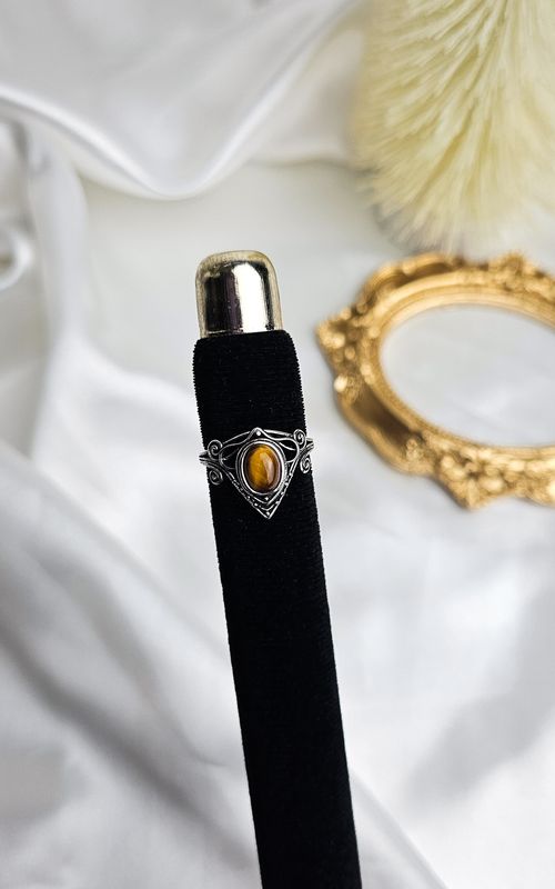 Adjustable Boho Ring in Tiger Eye (FROM SIZE 13)