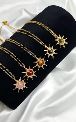 Necklace "SUN" - Choose Stone