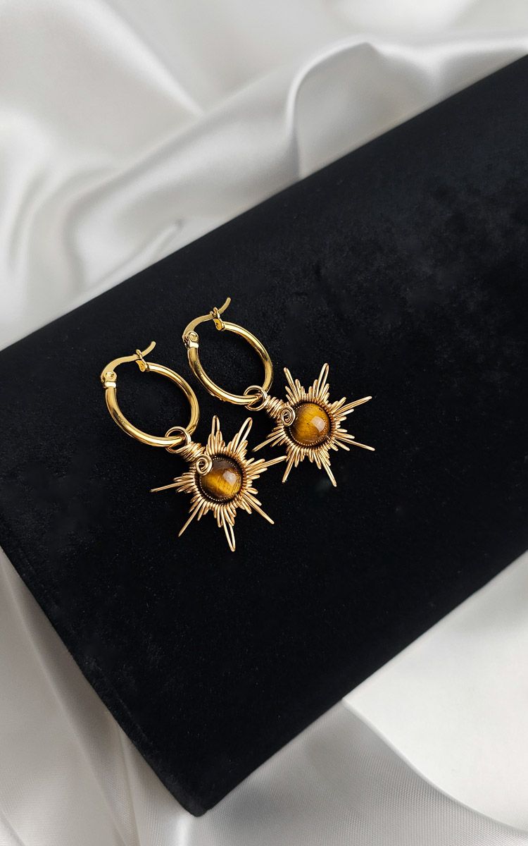 Earrings "SUN" - Choose Stone