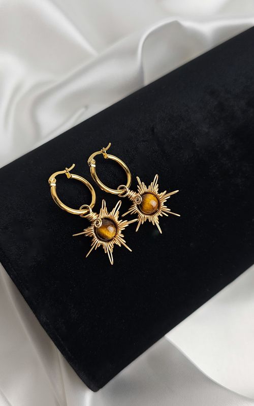 Earrings "SUN" - Choose Stone