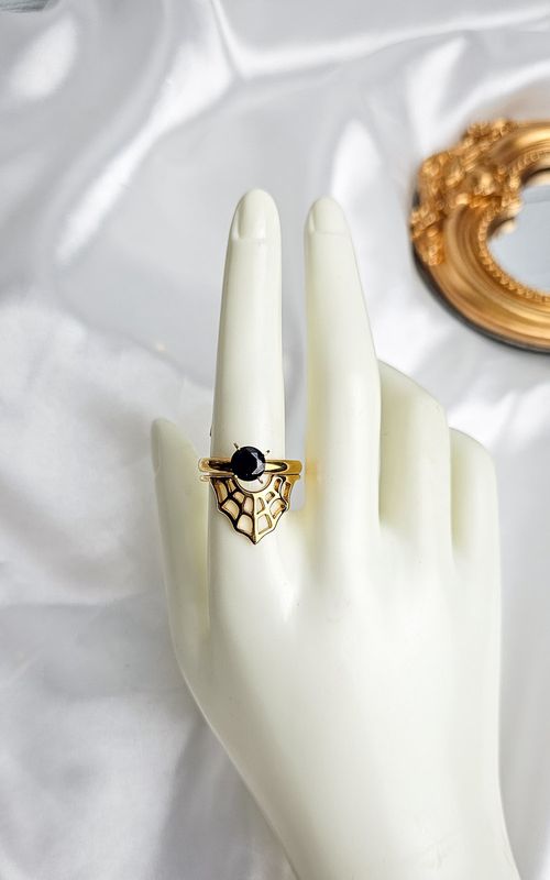 Set 2 Rings in Black Spinel (SIZE 18/20)
