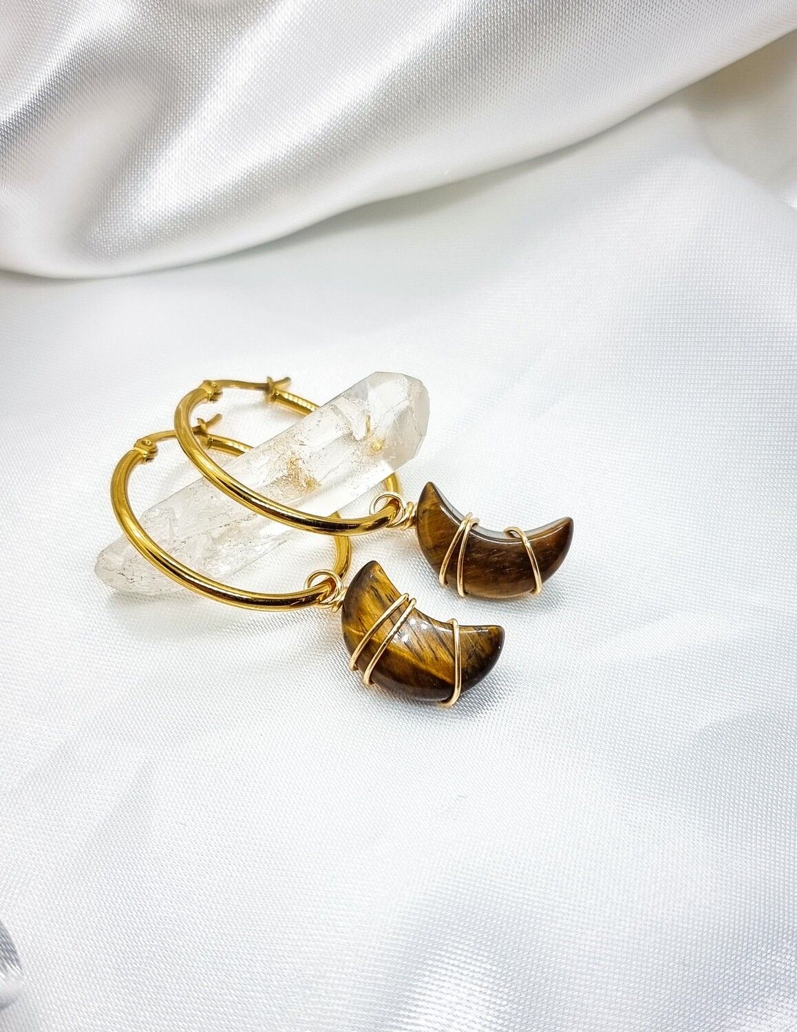 Earrings "MOON" - Choose Stone