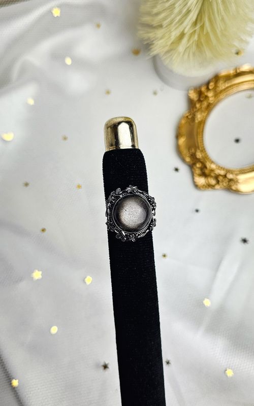 Adjustable Ring in Silver Obsidian n.1 (FROM SIZE 11)