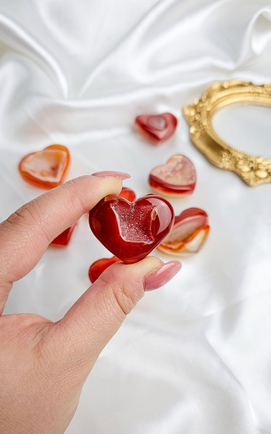 Druzy Carnelian Mini Heart