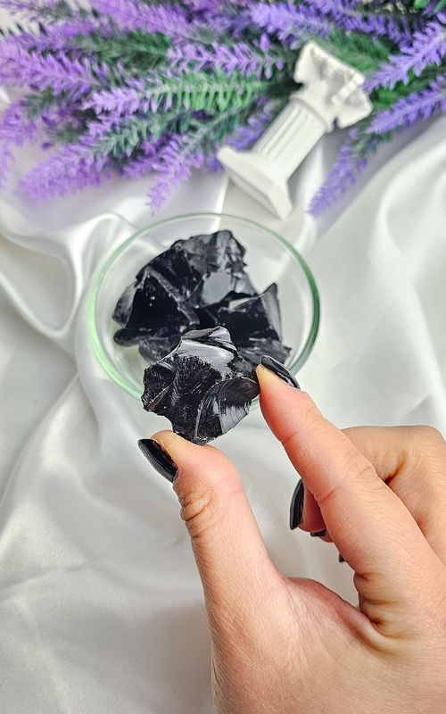 Raw Black Obsidian