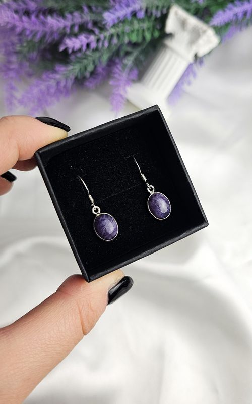 Earrings in Charoite n.2 (s925)