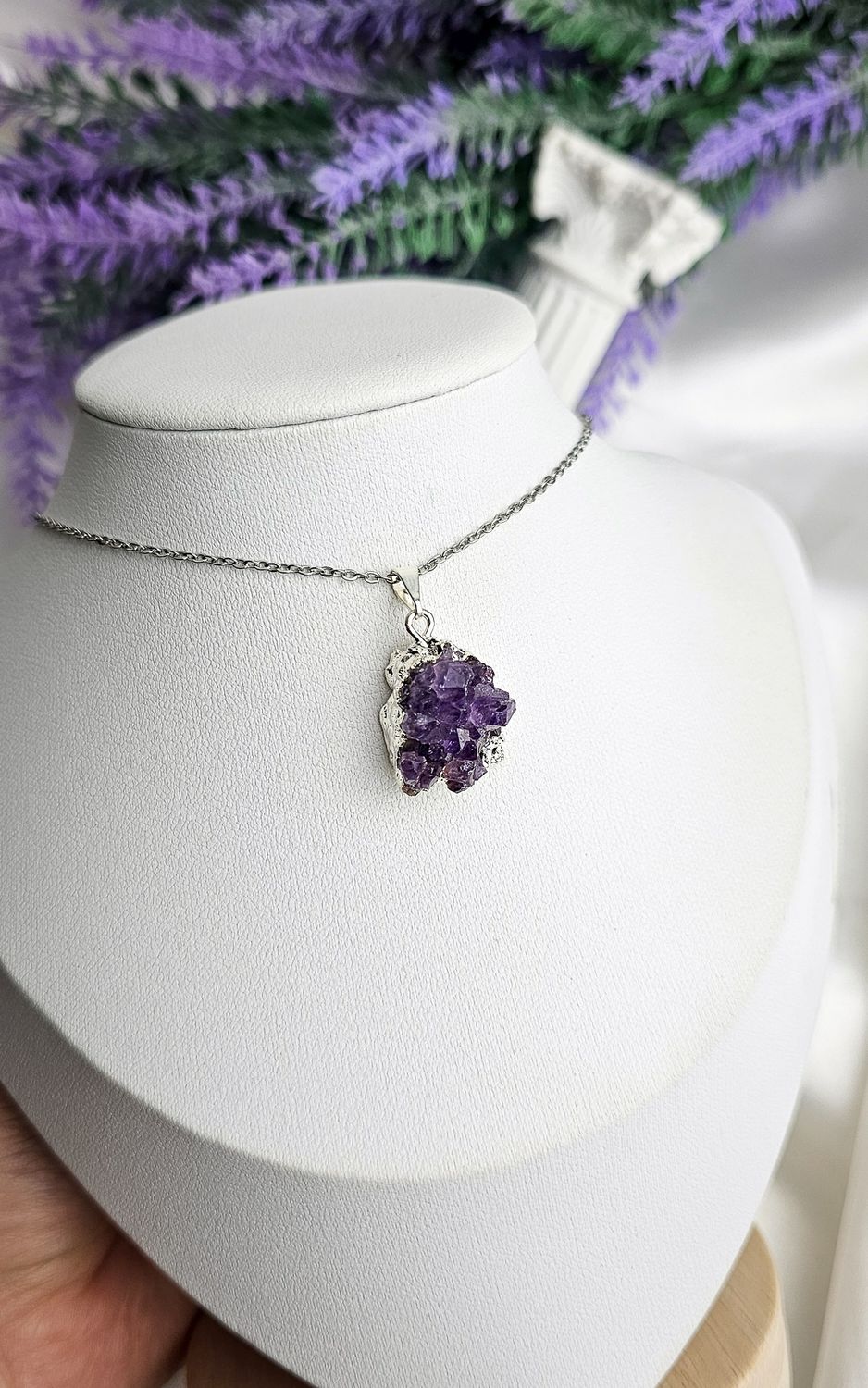 Necklace with Amethyst Cluster (Small)