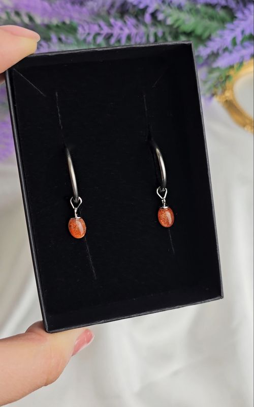 Hoop Earrings in Sunstone (s925)