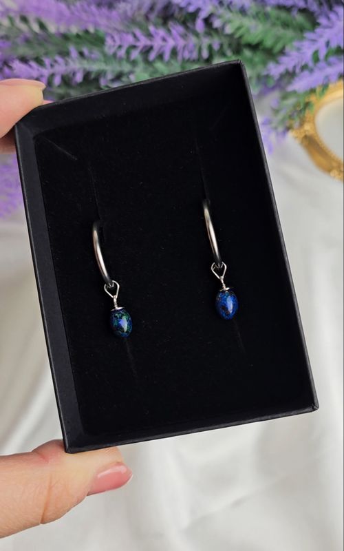 Hoop Earrings in Azurite (s925)