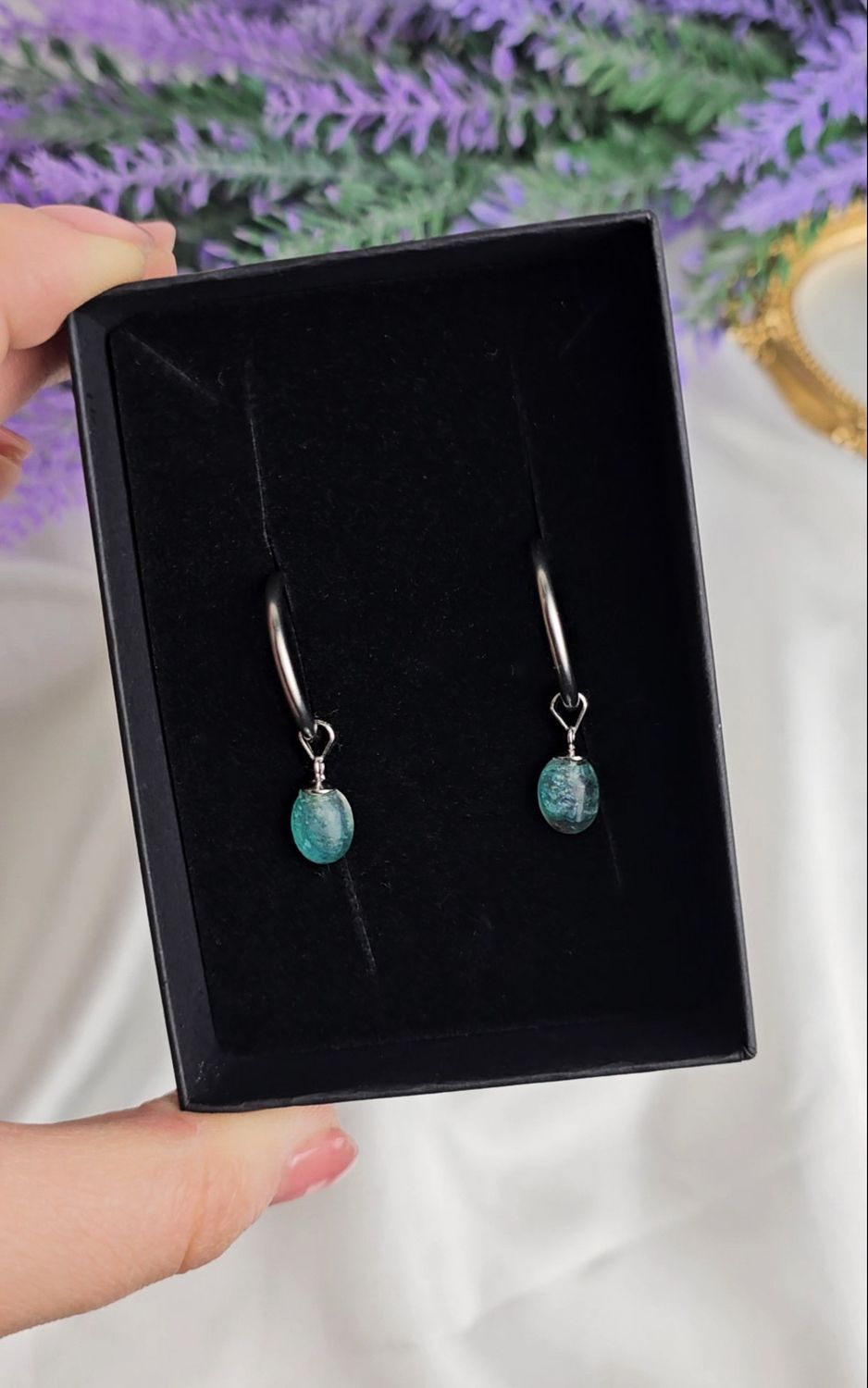 Hoop Earrings in Kyanite (s925)