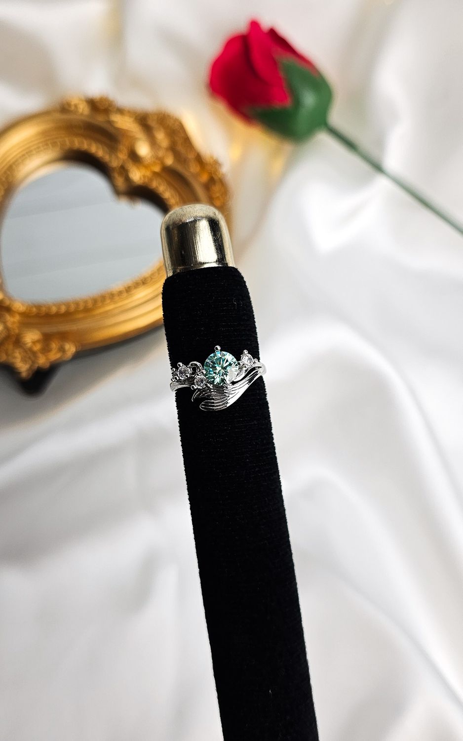 Adjustable Ring with Mermaid Tail in Moissanite (FROM SIZE 14)