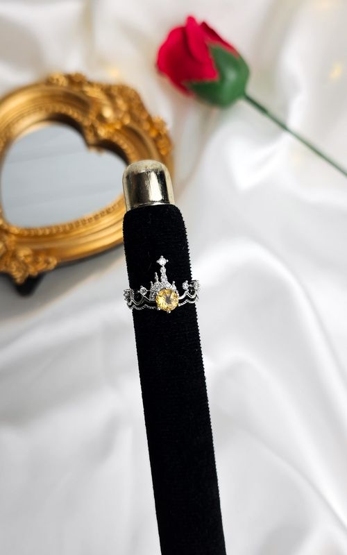 Adjustable Ring with Castle in Citrine Quartz (FROM SIZE 13)