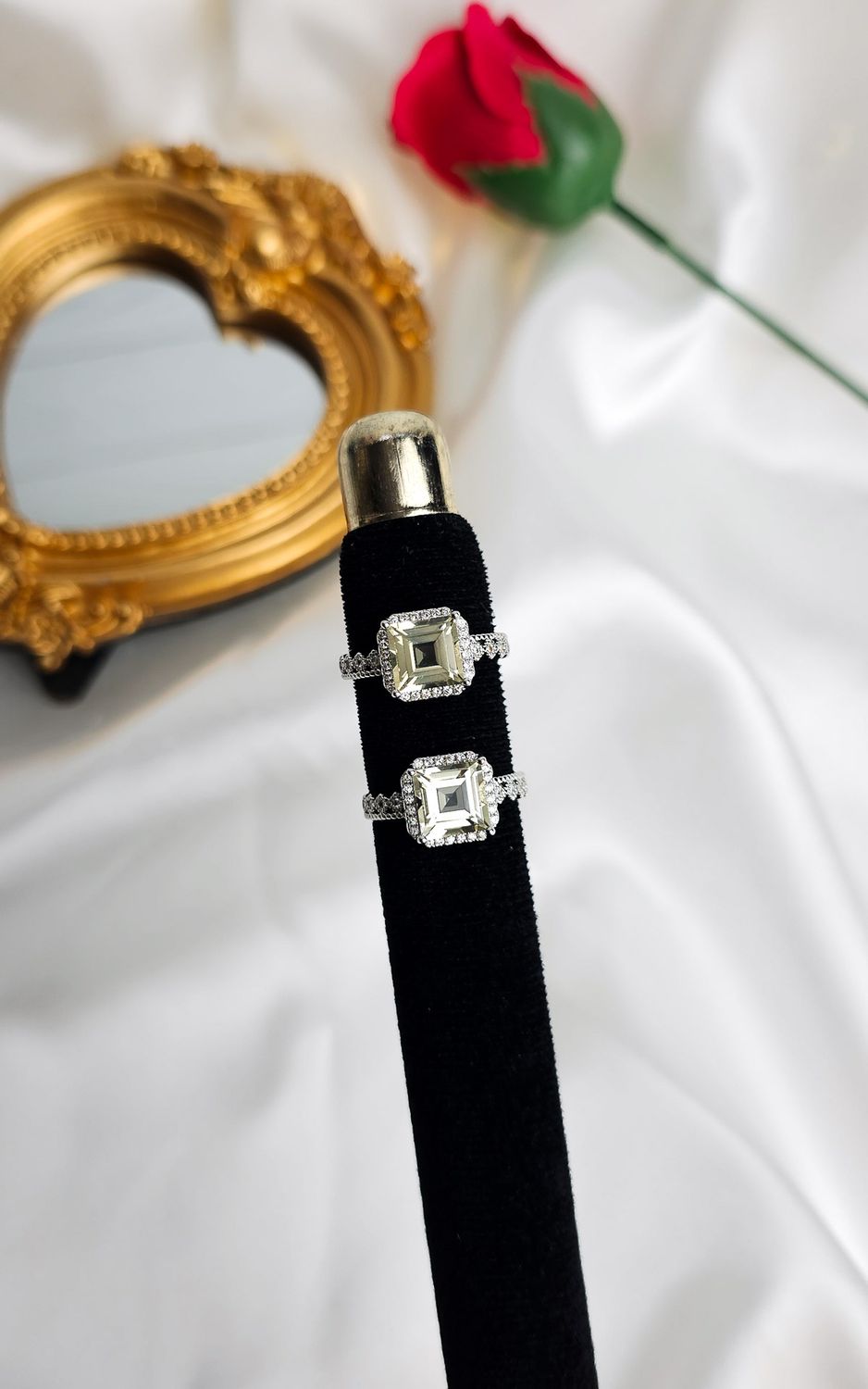 Adjustable Square Ring in Citrine Quartz (FROM SIZE 13)