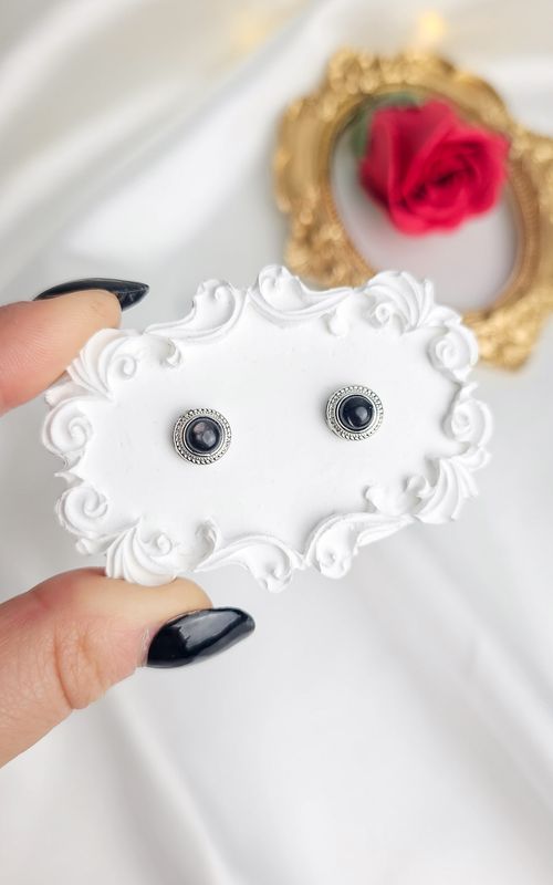 Earrings in Hyperstene n.1 (s925)