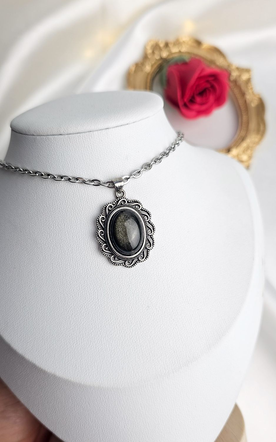 Etnic Necklace in Golden Obsidian