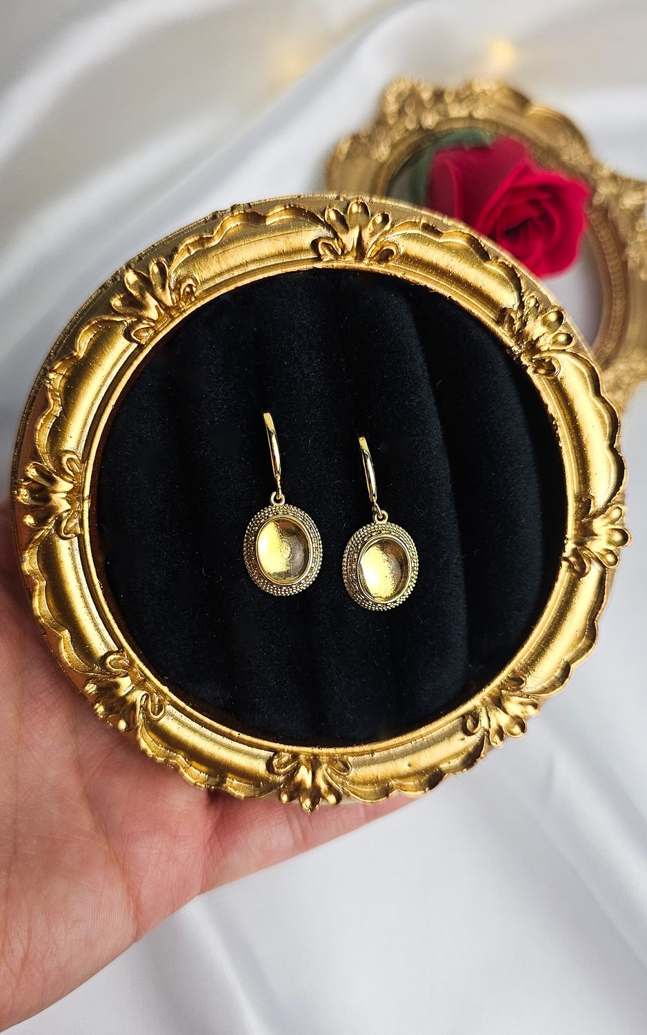 Hoop Earrings in Citrine Quartz