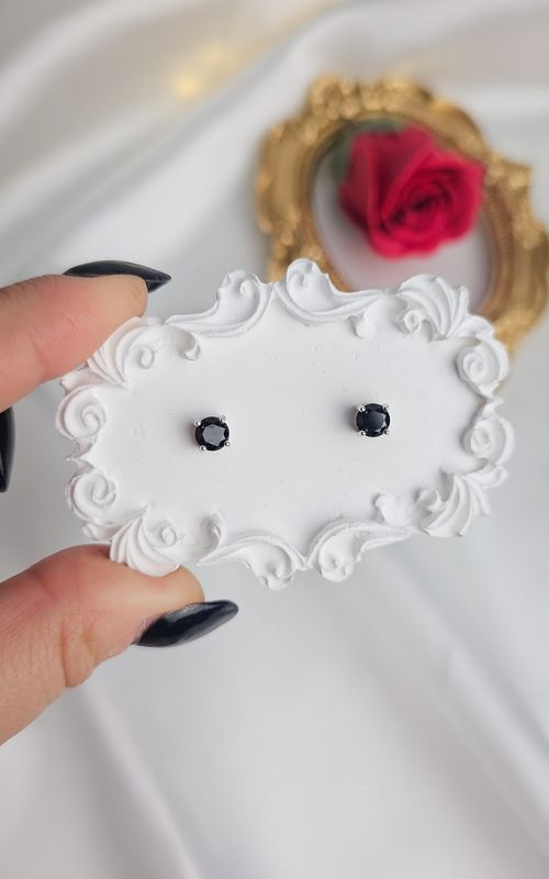 Earrings in Black Spinel (s925)
