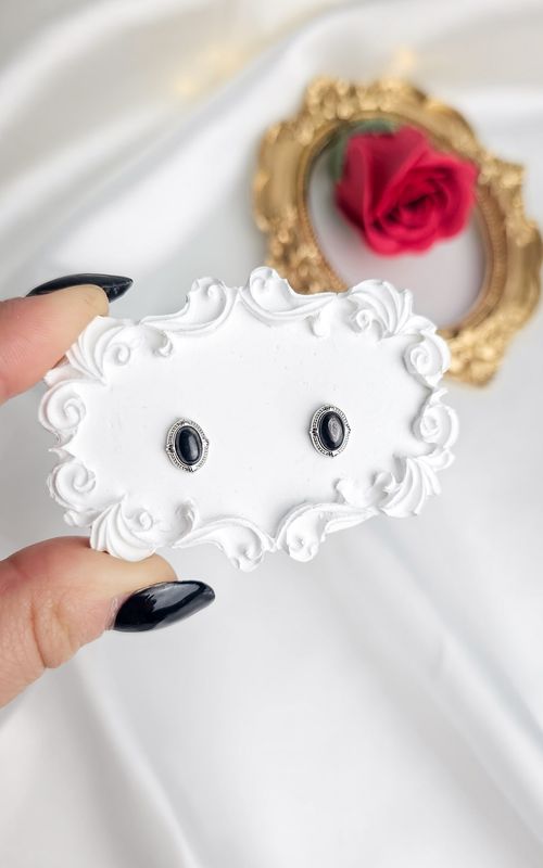 Vintage Earrings in Hyperstene (s925)