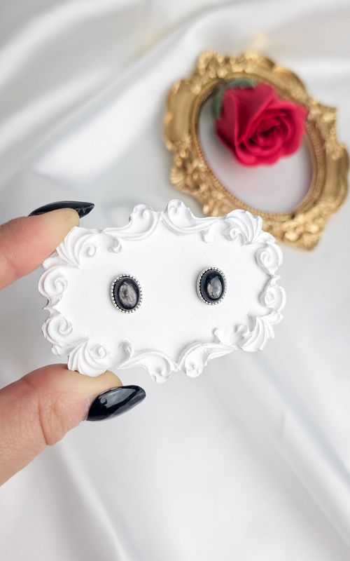 Earrings in Hyperstene n.2 (s925)