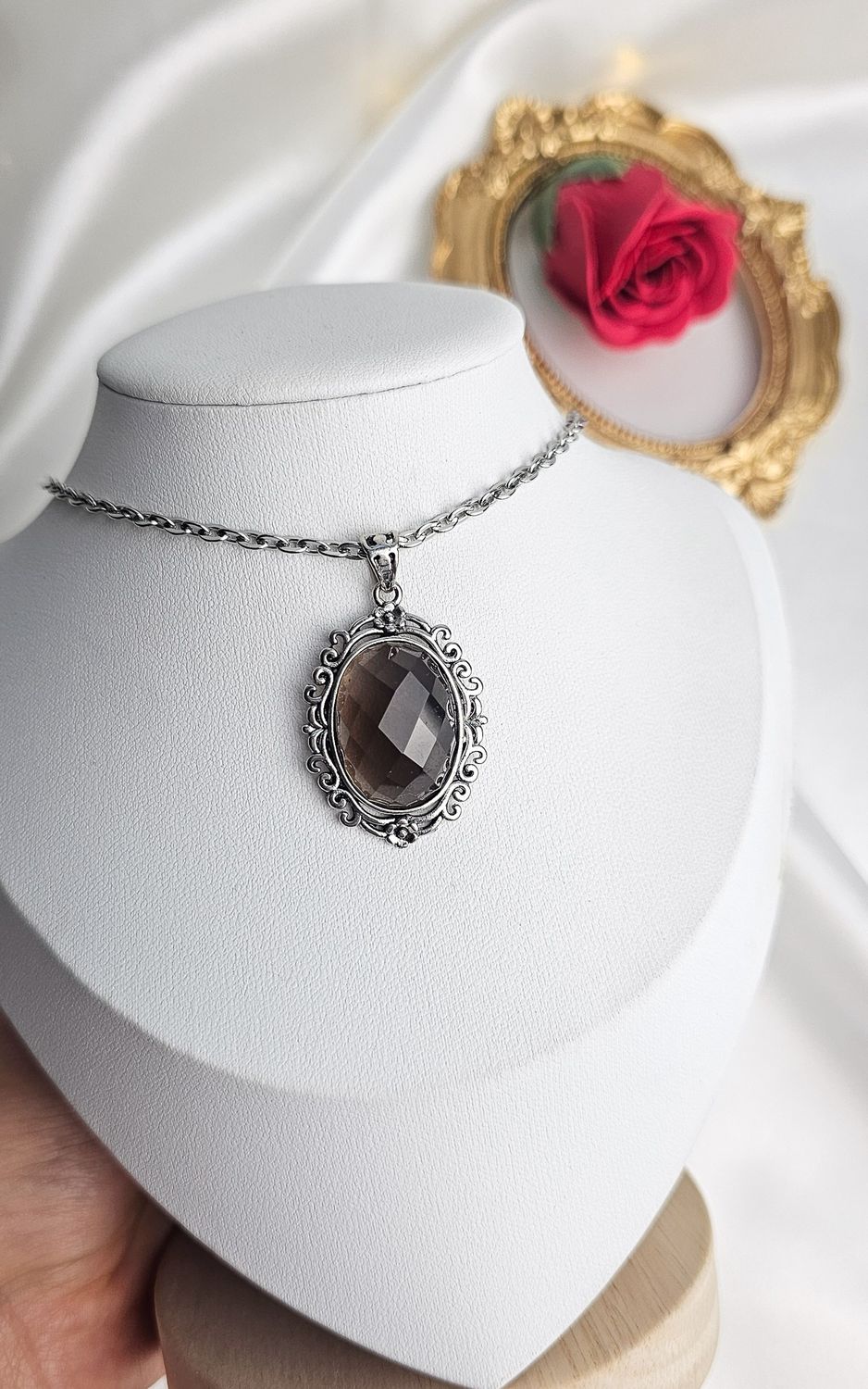 Etnic Necklace in Smoky Quartz