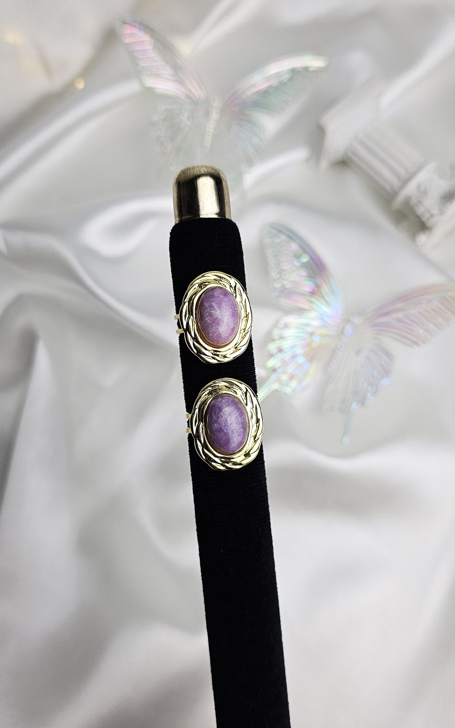 Adjustable Vintage Ring in Lepidolite (FROM SIZE 13)