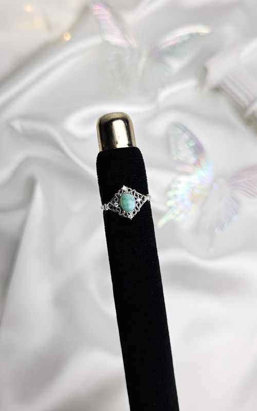 Adjustable Vintage Ring in Larimar (FROM SIZE 13)